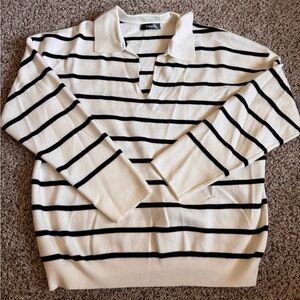 Black and White Striped Women’s Sweater